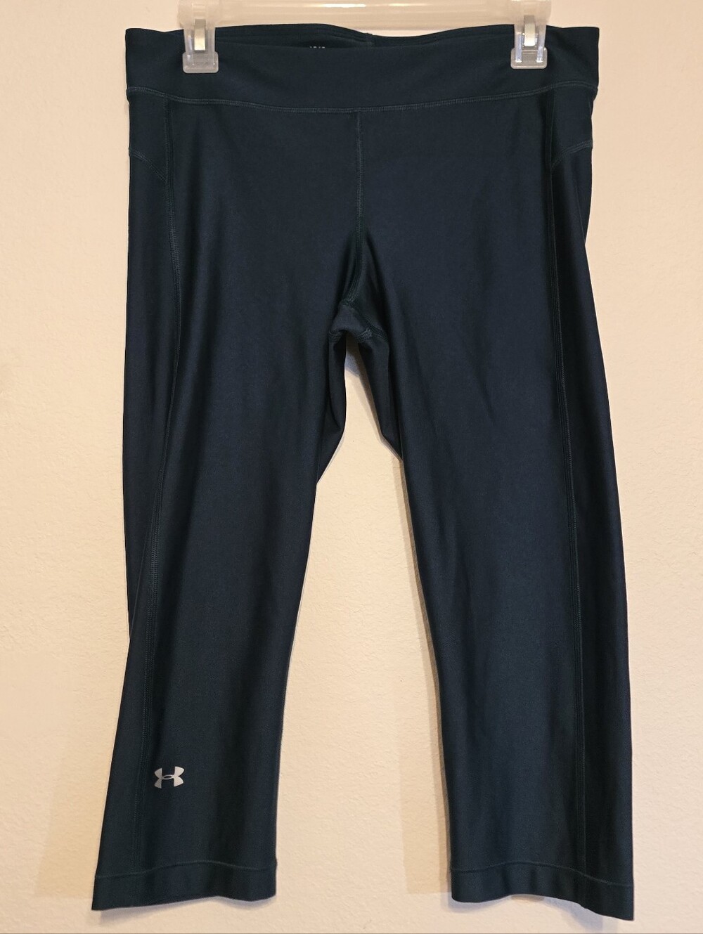 Under Armour HeatGear Compression Capri Leggings Teal Green Size Large